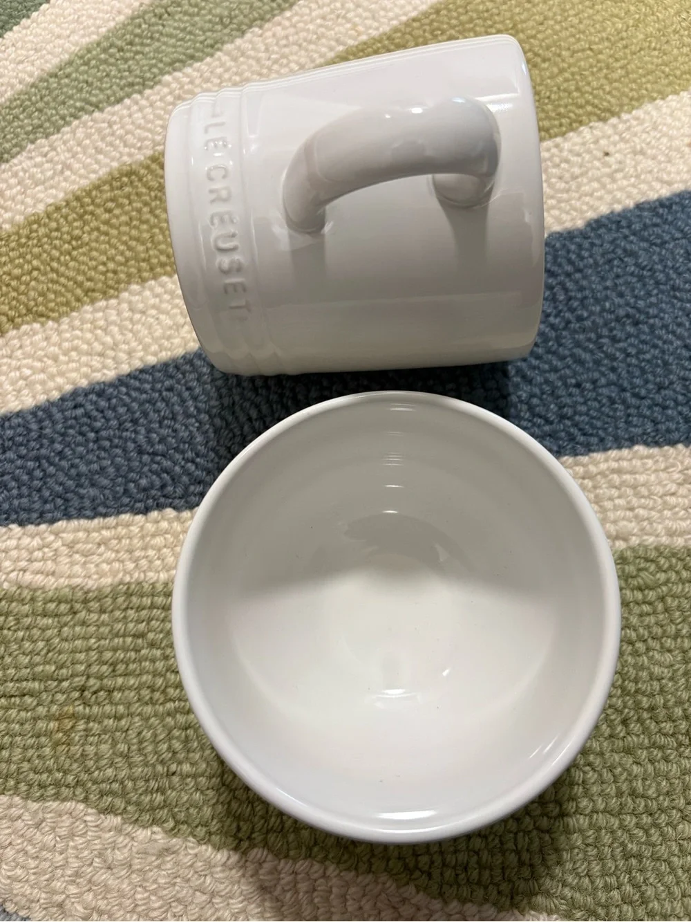 Le Creuset White Stoneware Mug & Rice Bowl Set